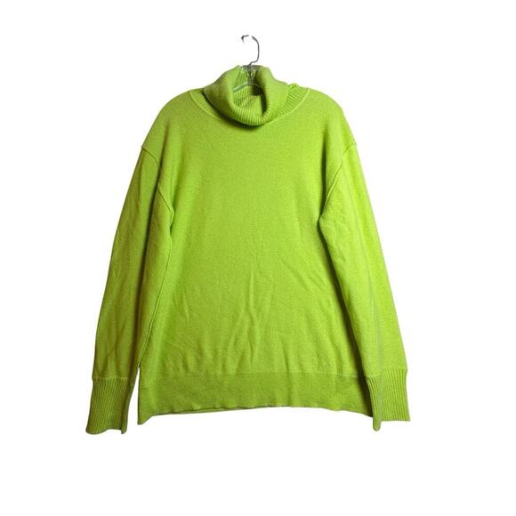Free People Treasure 100% Cashmere Turtleneck Sweater Chartreuse Sz S Goblincore - Picture 15 of 16